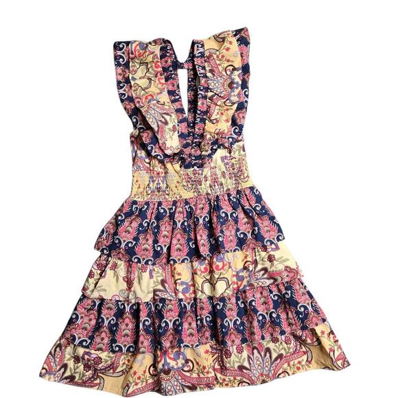 Caroline Constas Tiered Ruffle Shoulder Mini Dress Size: S